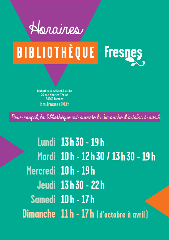 Les nouveaux horaires de la bibliothèque